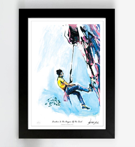 Climber Hanging From Rock Wall Print Climbing Sports Art Canada - Climbing Wall Art Canada Climber Hanging From Rock Wall Print Climbing Sports Art Canada - Climbing Wall Art Canada