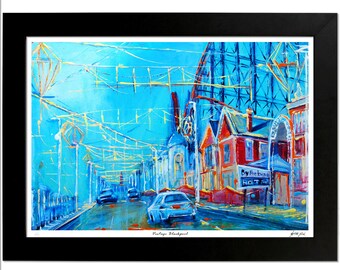 Urban Landscape | Vintage Blackpool Wall Art Print | North West England Cities and Towns Print