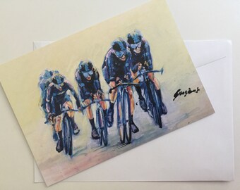 A5 Sky Team CARD, Cycling Race Card, Bicycle Tour Card, Biking Card, Bicycle Card, Sports Card, Greeting Card, Original Card, Sport Gift