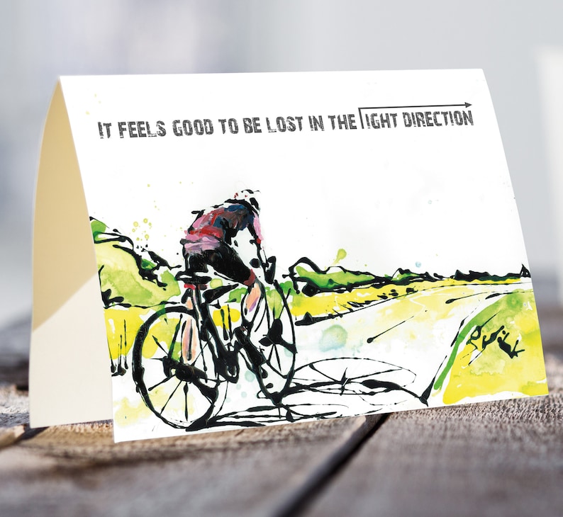 A5 Cycling Motivational CARD Bicycle Card Birthday Card image 1