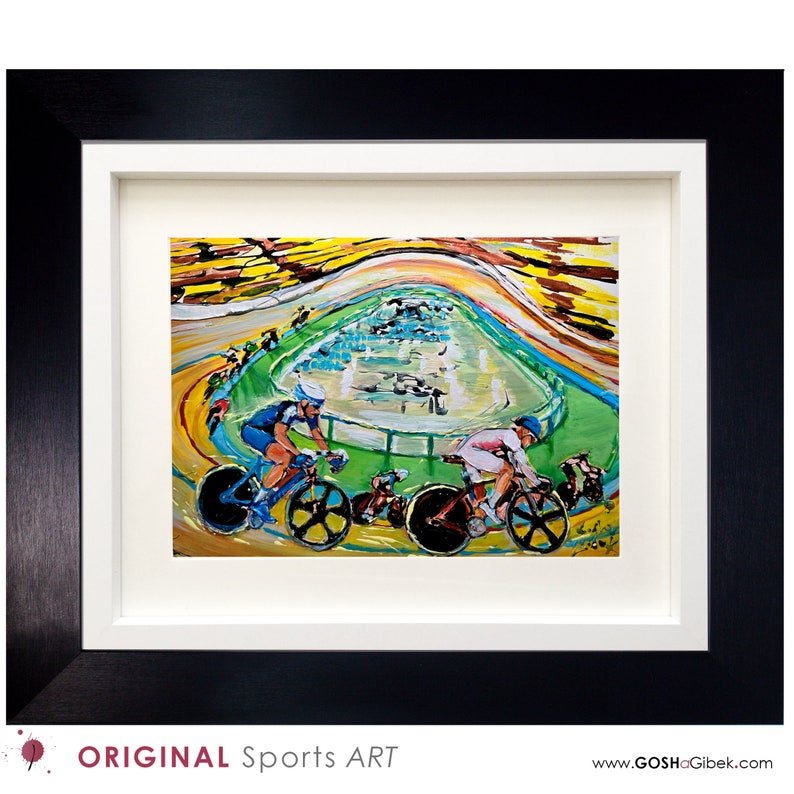 The Thrill Of Velodrome Cycling Velodrome Painting Original image 1