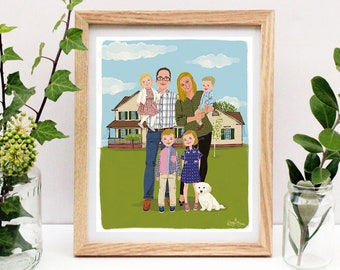 Custom Family Portrait - Personalized Family Art, Family Gifts, Mother's day Gift, Father's day Gift, Birthday Gift