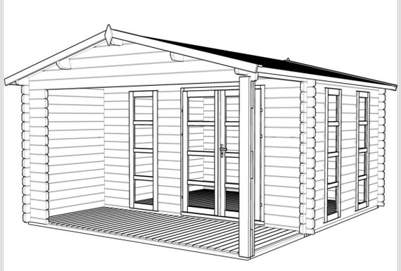 Natural Wood Cabin Kit Guesthouse Kit Pool House Kit Etsy
