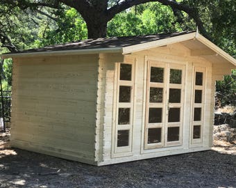 Natural wood Cabin kit, guest house kit, storage shed kit.