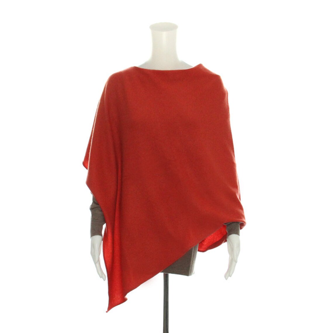 orange cashmere poncho