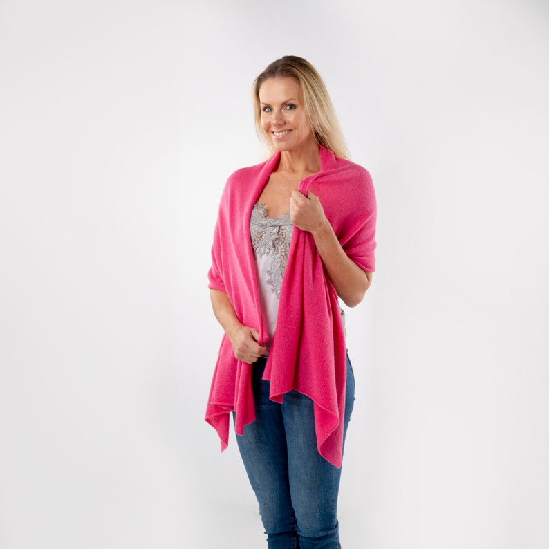 Pink Cashmere Wrap/Bright Pink Cashmere Scarf/Hot Pink | Etsy