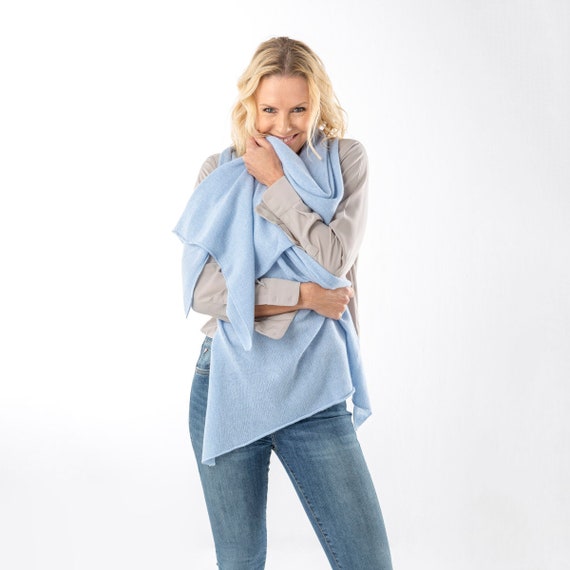 powder blue cashmere scarf