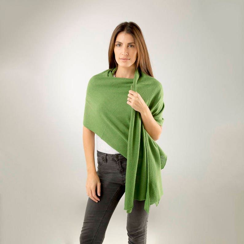 Green Cashmere Wrap/fern Green Cashmere Wrap/green Etsy