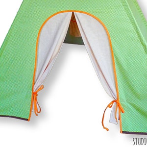 Teepee PATTERN sunflower kids play tent with door window curtains instant download PDF image 3