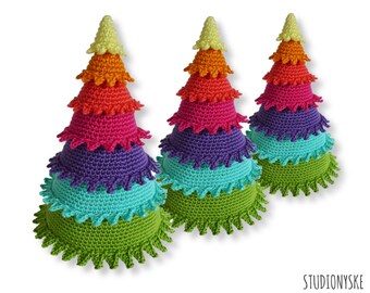 Christmas decoration tree, rainbow ornament crochet amigurumi PATTERN pdf