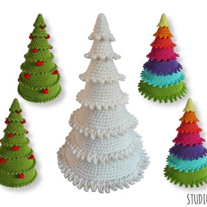 Crochet Christmas tree, 3 different holiday amigurumi PATTERNS, large and small decoration