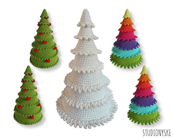 Crochet Christmas tree, 3 different holiday amigurumi PATTERNS, large and small decoration