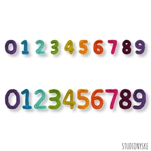 Alphabet numbers pattern crochet large small birthday garland
