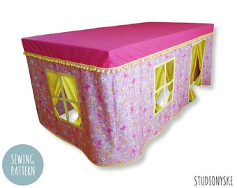 Tablecloth tent PATTERN flower house kids playhouse DIY PDF