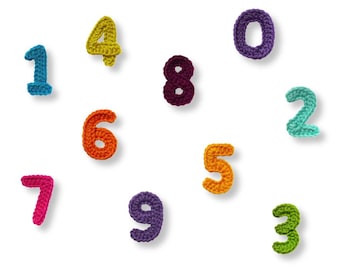 Crochet numbers pattern small applique bunting garland PDF file
