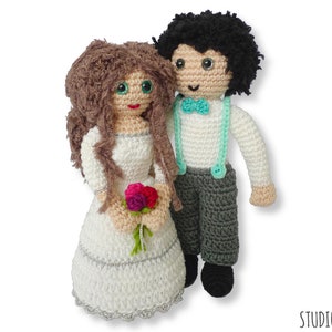 Wedding couple crochet pattern bride and groom amigurumi dolls image 2