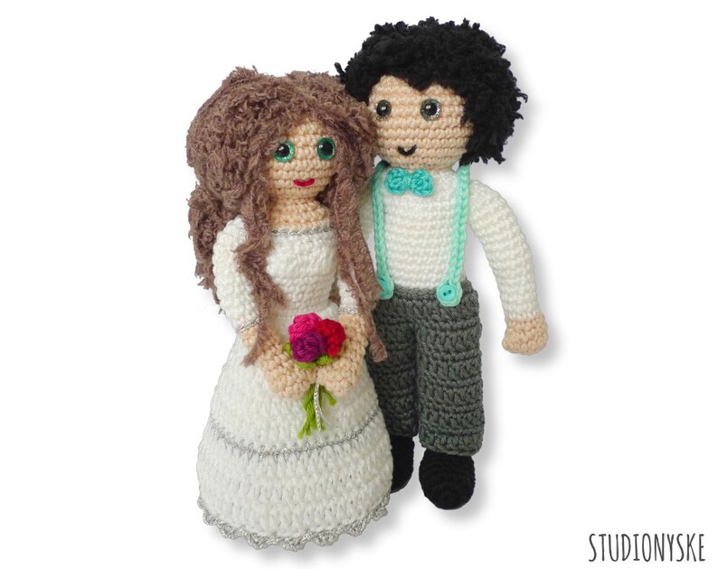 Wedding couple crochet pattern bride and groom amigurumi dolls bridal gift download PDF image 2