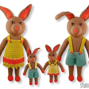 Crochet PATTERN Doll Rabbit Bunny 'FAMILY' Amigurumi - Etsy