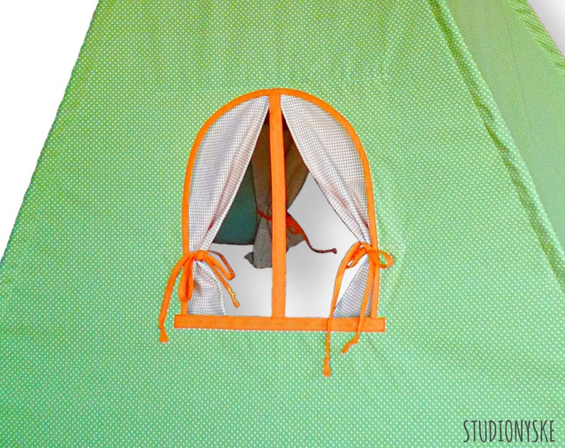 Teepee PATTERN sunflower kids play tent with door window curtains instant download PDF image 4