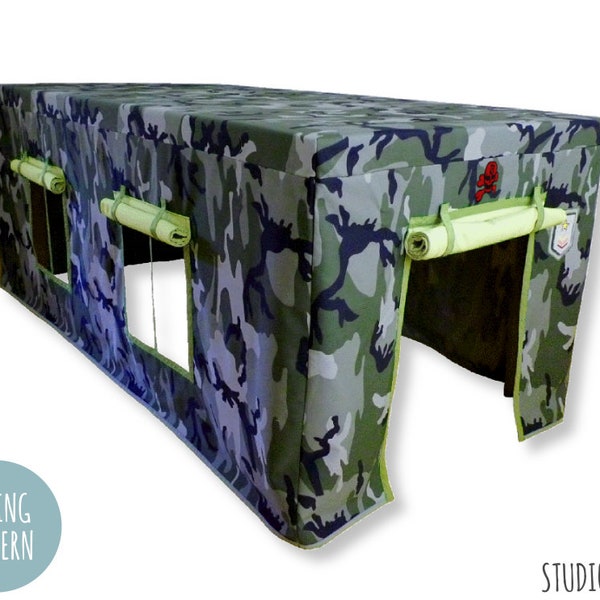 Tafeltent camouflage NAAIPATROON, stoffen speeltent, eettafel, tuintafel PDF