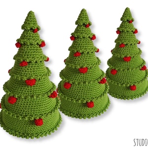 Christmas crochet PATTERN, amigurumi tree with balls, X-mas ornament decoration