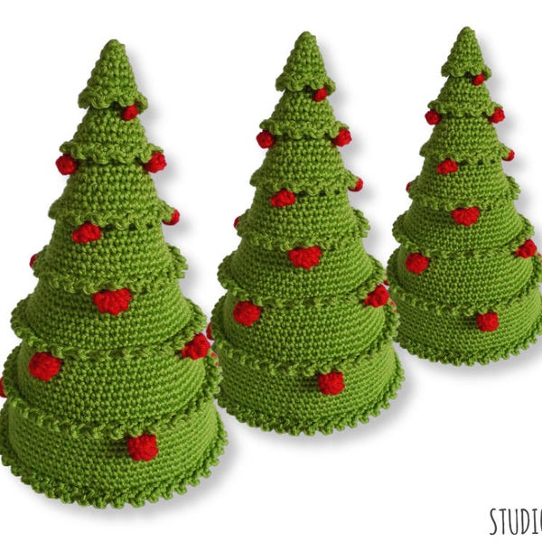 Christmas crochet PATTERN, amigurumi tree with balls, X-mas ornament decoration