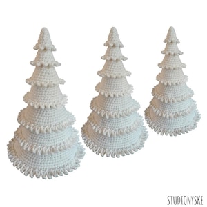 Christmas tree white, large amigurumi PATTERN, country style holiday decoration, cozy home crochet