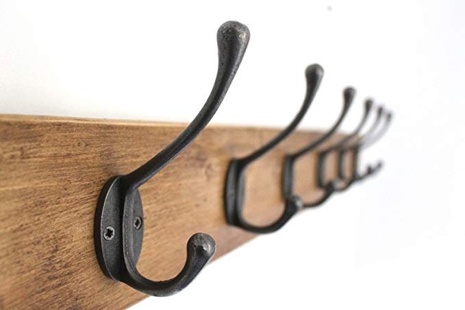 Details about   Barbers Shop Mustache Wooden Coat Rack Handmade Cast Iron Hook Coat Hooks 