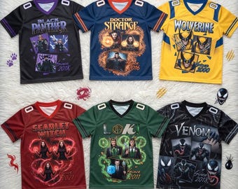Maglia sportiva personalizzata ispirata agli eroi per bambini, maglia da calcio personalizzata, regalo per appassionati di videogiochi per ragazzi e ragazze