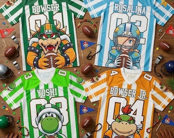 Super Mario voetbalshirt op maat voor kinderen, Mario Luigi cartoon shirt, Nintendo Mario fan shirt, Super Mario verjaardagscadeau voor kinderen