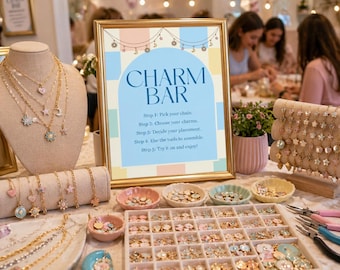 FILE DIGITALE** Cartello fai-da-te per la festa Charm Bar, ideale per baby shower e addio al nubilato.