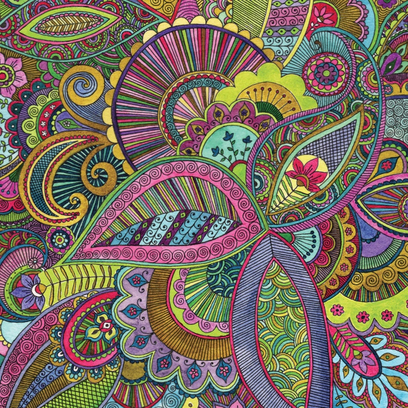Vibrant Intricate Psychedelic Paisley Print | Etsy