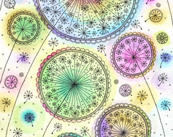Bright, Fresh, Dandelion Breeze Print