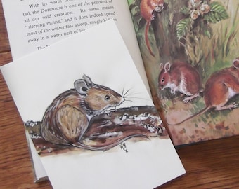 Wood Mouse Postcard - Mice - Origninal Illustration - Wildlife Illustration - British Wildlife - Postcard