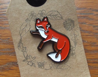 Soft Enamel Fox Pin Badge Wildlife Pin Brooch Red Fox