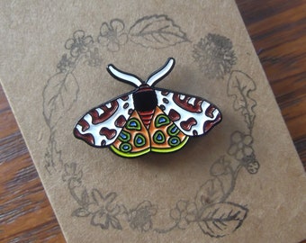 Garden Tiger Moth Soft Enamel Pin Badge - Wildlife Illustration - British Wildlife - Soft Enamel - Pins