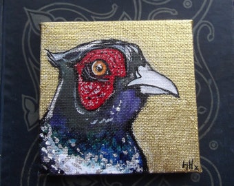 Pheasant Mini Canvas Original Painting