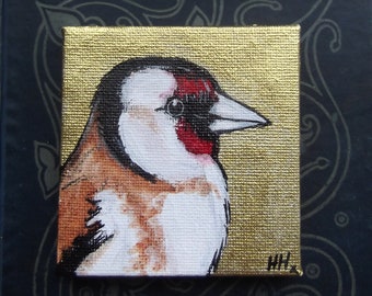 Goldfinch Mini Canvas Original Painting