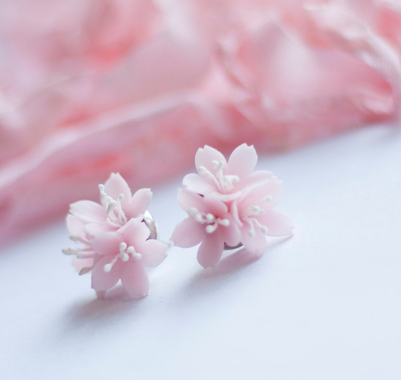 TUTORIAL Polymer Clay Sakura Cherry Blossom Earrings Hand - Etsy
