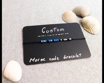 CUSTOM Morse Code Bracelet – Customized Bracelet - Women Men – Custom Name – Message Bracelet - Quote Bracelet - Wish Bracelet - Simple Gift