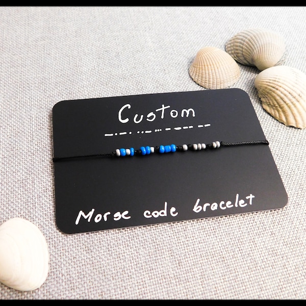 CUSTOM Morse Code Bracelet – Customized Bracelet - Women Men – Custom Name – Message Bracelet - Quote Bracelet - Wish Bracelet - Simple Gift