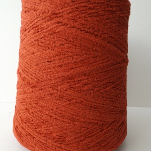 Yarn, Cotton Chenille 680g Cone/Pack Burnt Orange, Ragweed, soft and textured.
