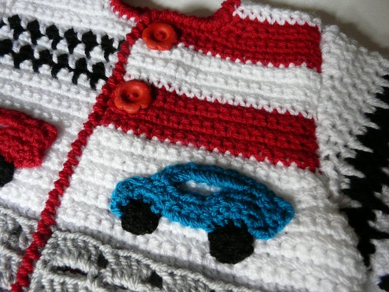 English Dutch Crochet Pattern Baby Cardigan Grand Prix 0 24 months image 6