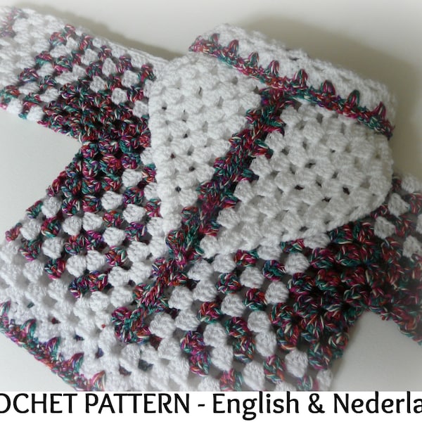 English + Dutch Crochet Pattern Hooded Baby Cardigan Hexagon 3 - 36 months - 3yo - US terms