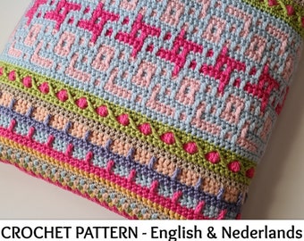 English + Dutch Crochet Pattern Cushion Candy Jar US Terms