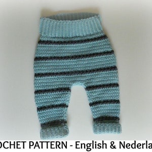 English + Dutch Crochet Pattern Trendy Baby Harem Pants / Baby Legging 0 - 12 months