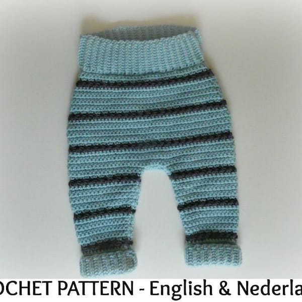 Motif au crochet anglais + néerlandais à la mode pour bébés et tout-petits sarouel / leggings 0 - 12 mois / modèles anglais US Terms