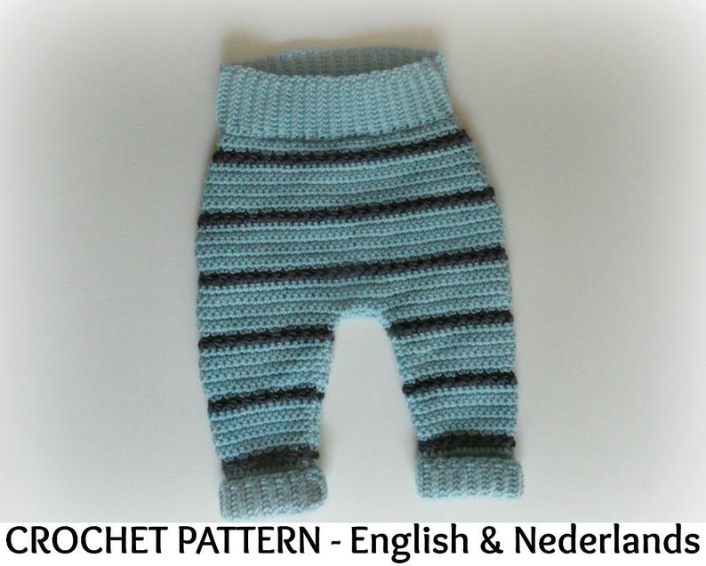 English Dutch Crochet Pattern Trendy Baby Harem Pants / Baby Legging 0 12 months image 1