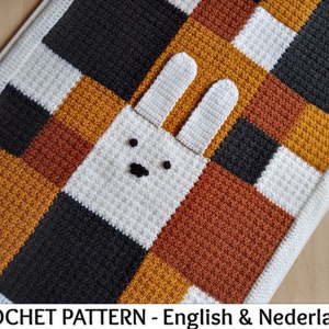 English + Dutch Crochet Pattern Baby / Toddler Blanket Peek-a-Boo Flappy