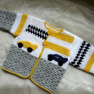 English Dutch Crochet Pattern Baby Cardigan Grand Prix 0 24 months image 3